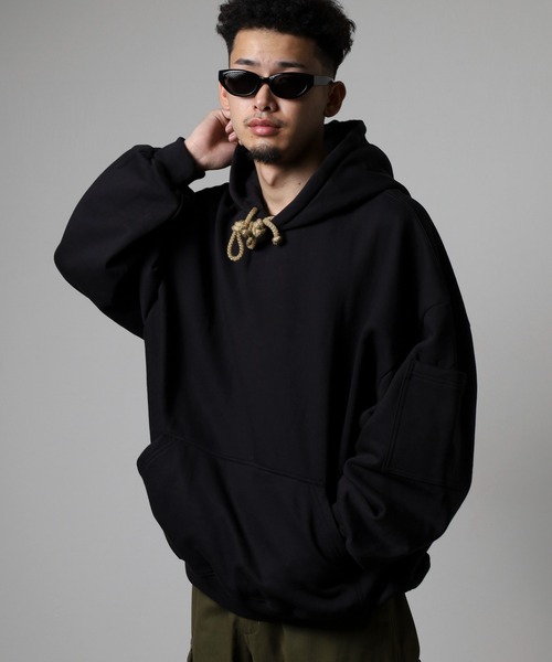 MN+LA コットン ビッグシルエットパーカー フーディ（パーカー）｜MN+