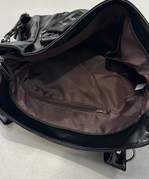 apres jour mignon（アプレジュールミニョン）の「【apresjour mignon×ARIAZ】2wayスタッズスクエアバッグ（ハンドバッグ・レディース・ブラック/ダークブラウン・ONESIZE）」の4枚目の写真