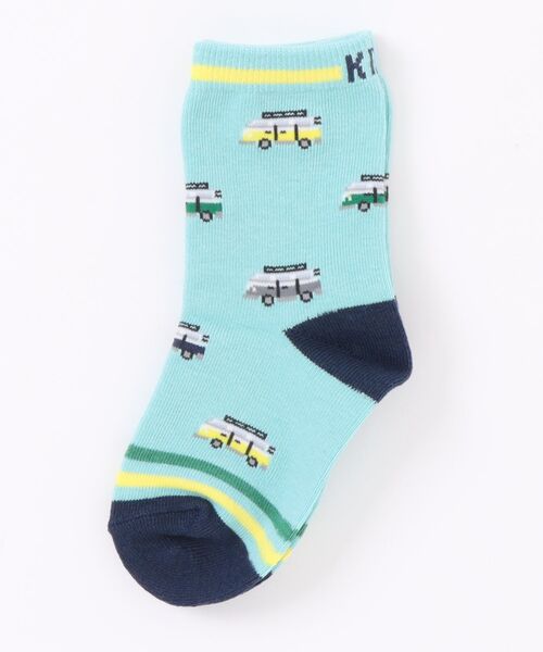 KP DECO（ケーピーデコ）の「車柄 ソックス（ソックス/靴下・キッズ・サックスブルー/オートミール・11cm/14cm/18cm/20cm/16cm）」の2枚目の写真