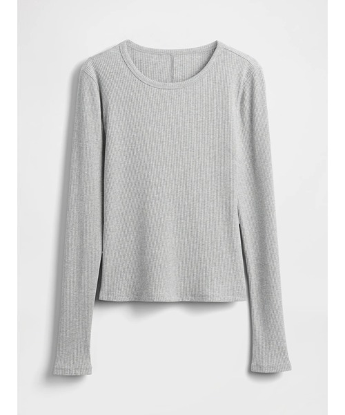 GAP(ギャップ)の「モダンリブ クロップド クルーネックtシャツ(長袖)(Tシャツ/カットソー・レディース・ピンク/ワイン/ネイビー/ブラック/ライトブルー/グレー/グリーン/ホワイト・M/XS/XXS/S/XL/L)」の9枚目の写真