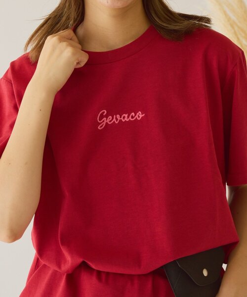 GEVACO(ゲバコ)の「【GEVACO】ワンポイントロゴチェーン刺繍半袖Tシャツ(Tシャツ/カットソー・レディース・ホワイト/レッド/ブラウン・SMALL/LARGE/MEDIUM)」の14枚目の写真
