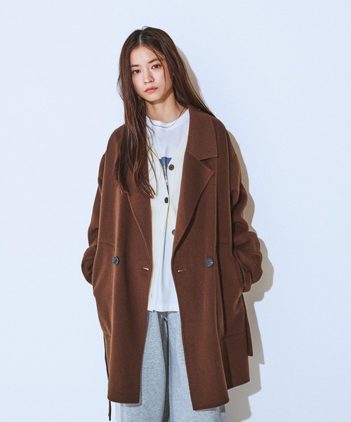 今季ジーナシス　ショートビーバーウールミドルコート　FREE　タグ付き JEANASIS｜ショートビーバーウールミドルコート | Rakuten Fashion