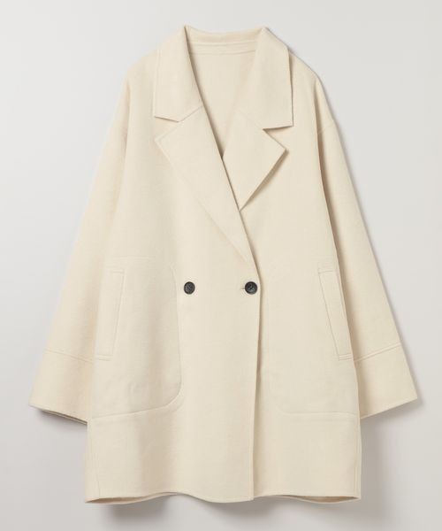 セール】【オンオフで着回し可能☆】ショートビーバーウールミドル