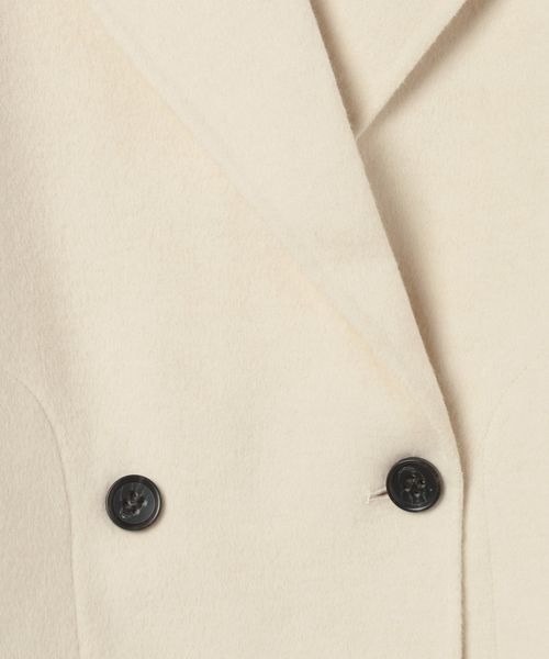 JEANASIS（ジーナシス）の「【オンオフで着回し可能★】ショートビーバーウールミドルコート/580964（ピーコート・レディース・ブラック/オフホワイト/グレー/ブラウン・FREE）」の15枚目の写真