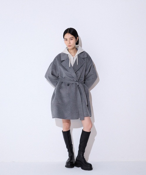 セール】【オンオフで着回し可能☆】ショートビーバーウールミドル