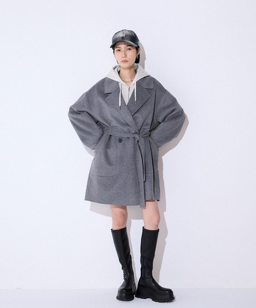セール】【オンオフで着回し可能☆】ショートビーバーウールミドル