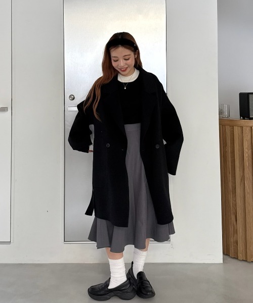 セール】【オンオフで着回し可能☆】ショートビーバーウールミドル