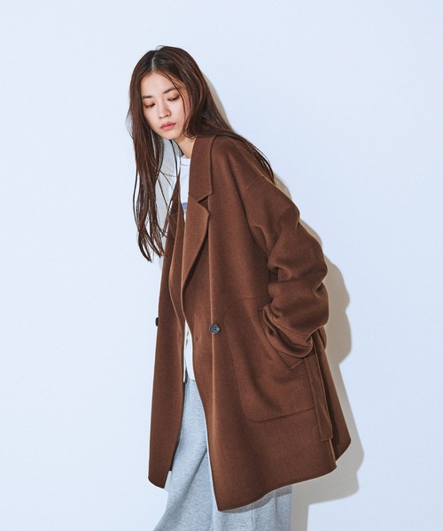 セール】【オンオフで着回し可能☆】ショートビーバーウールミドル