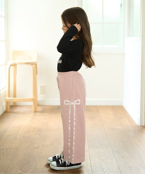 セール】【セットアップ可】【毛玉バイバイ裏毛】リボンラインワイド