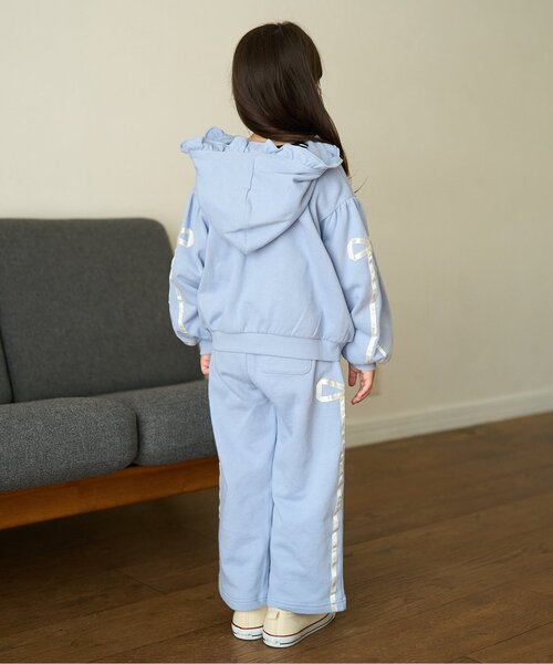 Lycee mine（リセマイン）の「【セットアップ可】【毛玉バイバイ裏毛】リボンラインワイドパンツ（その他パンツ・キッズ・クリーム/トップグレー/オフホワイト/ブラック/ライトピンク/ブルーグレー・110cm/130cm/150cm/120cm/100cm/140cm）」の8枚目の写真