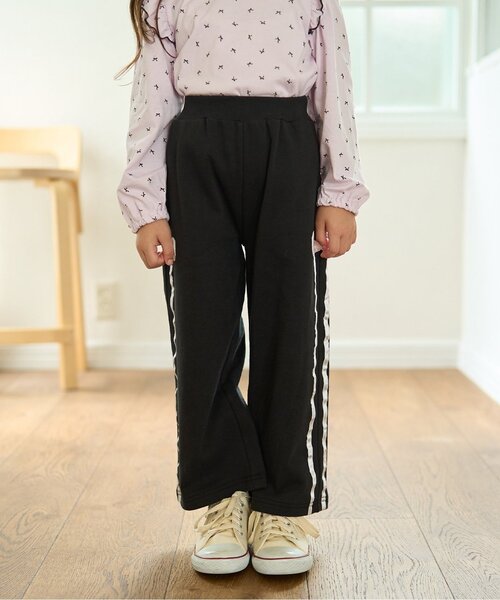 Lycee mine（リセマイン）の「【セットアップ可】【毛玉バイバイ裏毛】リボンラインワイドパンツ（その他パンツ・キッズ・クリーム/トップグレー/オフホワイト/ブラック/ライトピンク/ブルーグレー・110cm/130cm/150cm/120cm/100cm/140cm）」の12枚目の写真