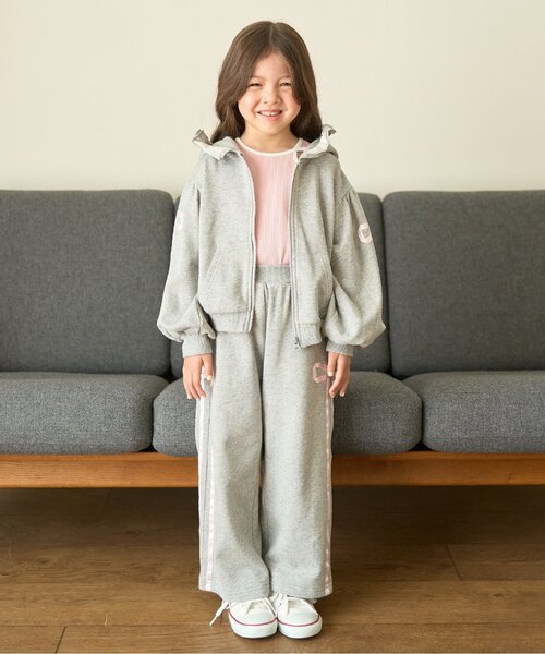 Lycee mine（リセマイン）の「【セットアップ可】【毛玉バイバイ裏毛】リボンラインワイドパンツ（その他パンツ・キッズ・クリーム/トップグレー/オフホワイト/ブラック/ライトピンク/ブルーグレー・110cm/130cm/150cm/120cm/100cm/140cm）」の14枚目の写真