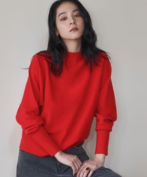 ニジュウサンク タートルネック ニット ハイネック プルオーバー レッド ニジュウサンク 23区 【洗える】カシミヤブレンド ハイネック ニット