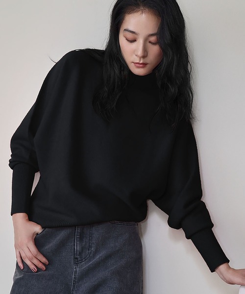 セール】【2025AW】【縫い目のないシームレス】ハイネック ニット プル