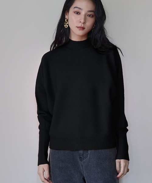 ELFRANK(エルフランク)の「【縫い目のないシームレス】ハイネック ニット プルオーバー(ニット/セーター・レディース・ブラック/オフホワイト/グレー/ベージュ/レッド・FREE)」の7枚目の写真
