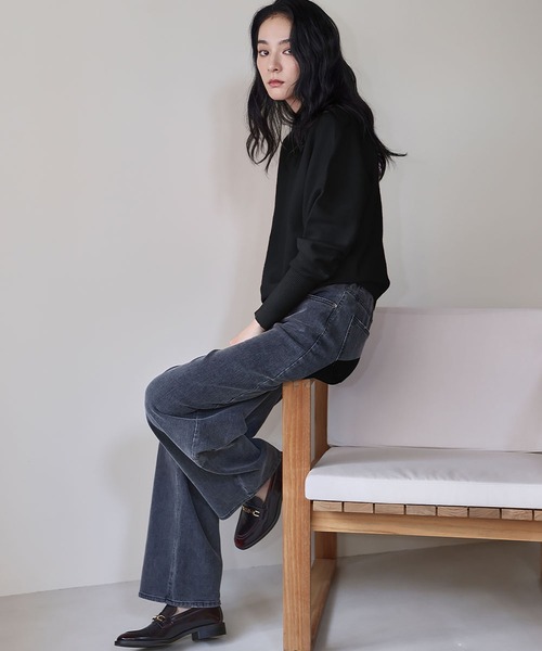 ELFRANK(エルフランク)の「【縫い目のないシームレス】ハイネック ニット プルオーバー(ニット/セーター・レディース・ブラック/オフホワイト/グレー/ベージュ/レッド・FREE)」の15枚目の写真