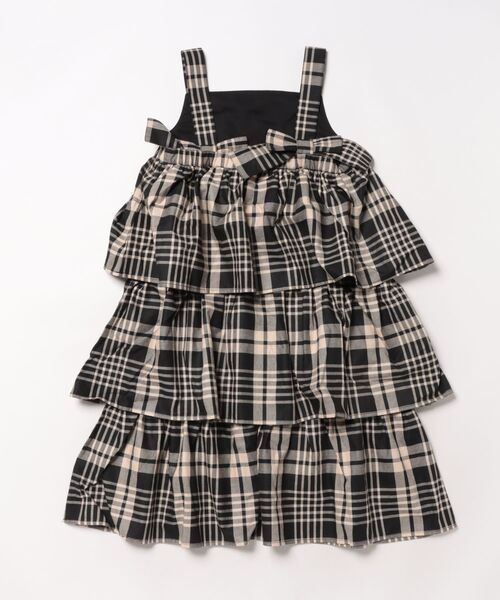 maarook(マルーク)の「タータンチェックティアードジャンパースカート(ジャンパースカート・キッズ・ブラック・160cm/150cm/140cm)」の2枚目の写真