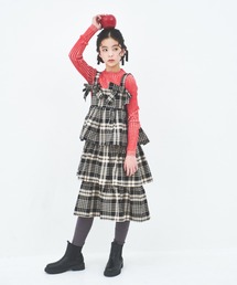 maarook | タータンチェックティアードジャンパースカート(ジャンパースカート)