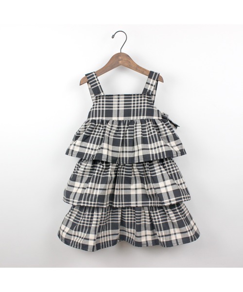 maarook(マルーク)の「タータンチェックティアードジャンパースカート(ジャンパースカート・キッズ・ブラック・160cm/150cm/140cm)」の15枚目の写真