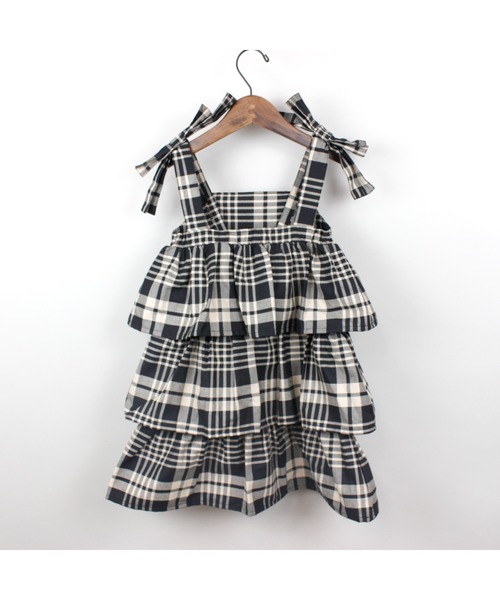 maarook(マルーク)の「タータンチェックティアードジャンパースカート(ジャンパースカート・キッズ・ブラック・160cm/150cm/140cm)」の22枚目の写真