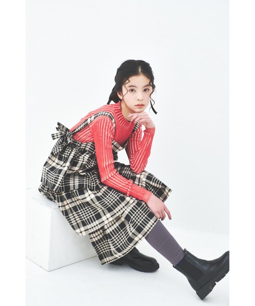 セール】タータンチェックティアードジャンパースカート（ジャンパー