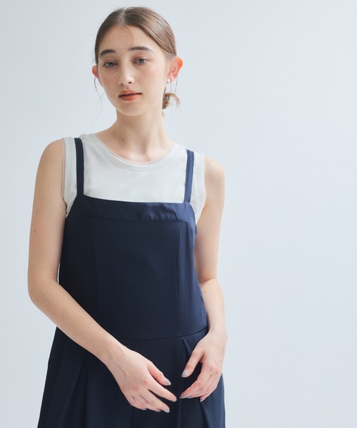 ketty(ケティ)の「タックフレアコンビネゾン≪手洗い可能≫(つなぎ/オールインワン・レディース・チャコールグレー/ネイビー/ブラック・M)」の5枚目の写真