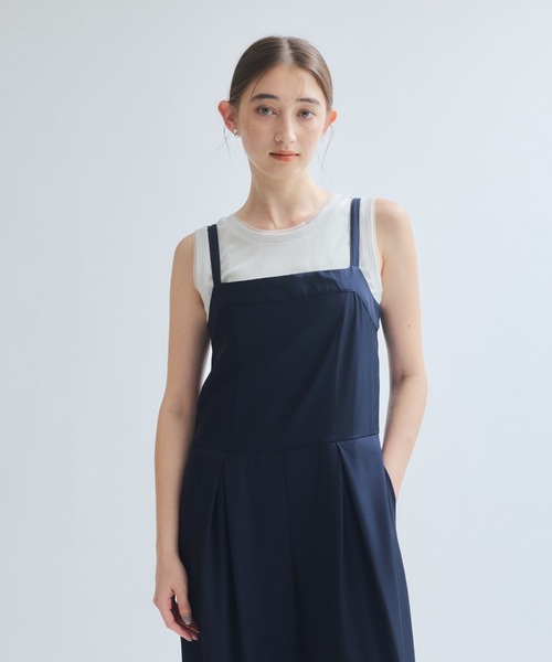 ketty(ケティ)の「タックフレアコンビネゾン≪手洗い可能≫(つなぎ/オールインワン・レディース・チャコールグレー/ネイビー/ブラック・M)」の6枚目の写真