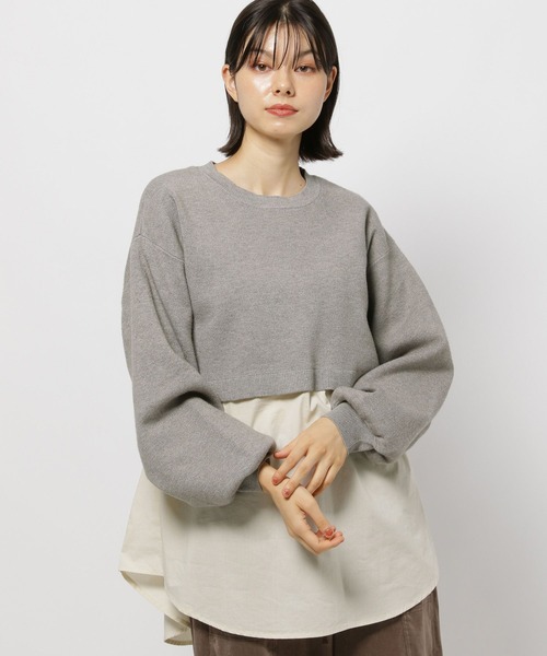 セール】ニットコンビチュニックプルオーバー（ニット/セーター