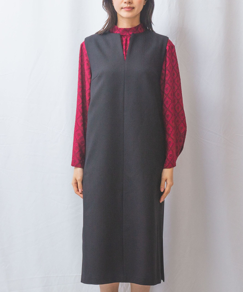 NARACAMICIE（ナラカミーチェ）の「【NARACAMICIE】Sukarno Dry ジャンパースカート（スカート・レディース・ブラック/ブラウン・XL/M）」の3枚目の写真