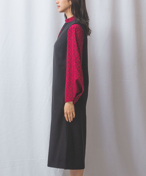 NARACAMICIE（ナラカミーチェ）の「【NARACAMICIE】Sukarno Dry ジャンパースカート（スカート・レディース・ブラック/ブラウン・XL/M）」の4枚目の写真