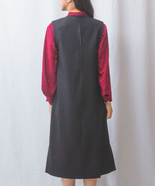 NARACAMICIE（ナラカミーチェ）の「【NARACAMICIE】Sukarno Dry ジャンパースカート（スカート・レディース・ブラック/ブラウン・XL/M）」の5枚目の写真