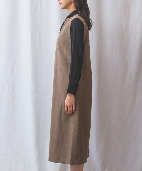 NARACAMICIE（ナラカミーチェ）の「【NARACAMICIE】Sukarno Dry ジャンパースカート（スカート・レディース・ブラック/ブラウン・XL/M）」の14枚目の写真