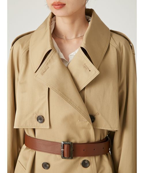 レザーベルトショートトレンチコート（トレンチコート）｜FRAY I.D