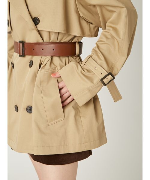 レザーベルトショートトレンチコート（トレンチコート）｜FRAY I.D