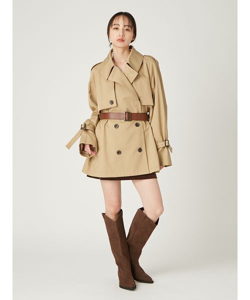 レザーベルトショートトレンチコート（トレンチコート）｜FRAY I.D