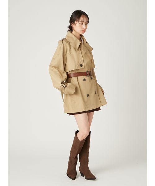 レザーベルトショートトレンチコート（トレンチコート）｜FRAY I.D