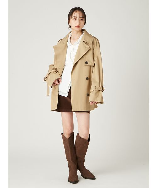 セール】レザーベルトショートトレンチコート（トレンチコート）｜FRAY