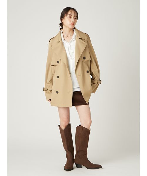 レザーベルトショートトレンチコート（トレンチコート）｜FRAY I.D