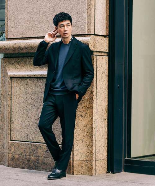 SUPER 120's ウールサキソニー 2ボタン ジャケット【セットアップ着用