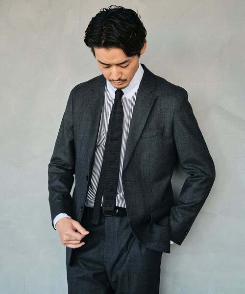 EDIFICE（エディフィス）の「SUPER 120’s ウールサキソニー 2ボタン ジャケット【セットアップ着用可能】（テーラードジャケット・メンズ・ダークブルー/ネイビー/グリーン系その他/ベージュ系その他/ブラウン/ブラック/チャコールグレー・XX-LARGE/X-LARGE/LARGE/MEDIUM/SMALL/X-SMALL）」の20枚目の写真