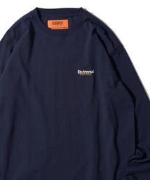 UNIVERSAL OVERALL（ユニバーサルオーバーオール）の「【UNIVERSAL OVERALL】別注ロゴ刺繍 ロングスリーブクルーネックTシャツ（Tシャツ/カットソー）」