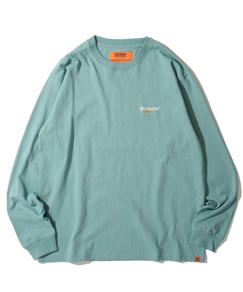 UNIVERSAL OVERALL（ユニバーサルオーバーオール）の「【UNIVERSAL OVERALL】カラー別注 ロゴ刺繍 ロングスリーブクルーネックTシャツ（Tシャツ/カットソー・メンズ・ブラック/ミント/チャコールグレー/ホワイト/オートミール/ネイビー・SMALL/MEDIUM/LARGE/X-LARGE）」の15枚目の写真