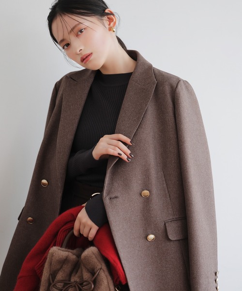 NATURAL BEAUTY BASIC（ナチュラルビューティーベーシック）の「◇ウールブレンドニットシリーズ　モックネック（ニット/セーター・レディース・チャコールグレー/オフホワイト/ラベンダー/レッド・FREE）」の9枚目の写真