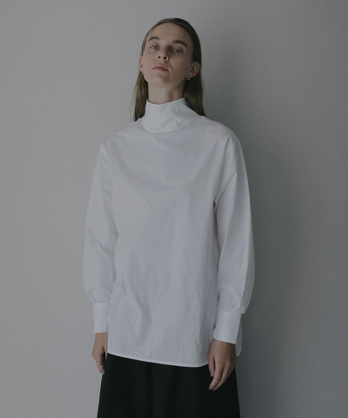 MANOF（マノフ）の「HIGH NECK 2WAY SHIRT（シャツ/ブラウス・レディース・ライトブルー/ネイビー/ホワイト・F）」の13枚目の写真