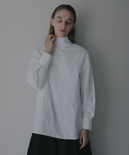 MANOF（マノフ）の「HIGH NECK 2WAY SHIRT（シャツ/ブラウス・レディース・ライトブルー/ネイビー/ホワイト・F）」の14枚目の写真