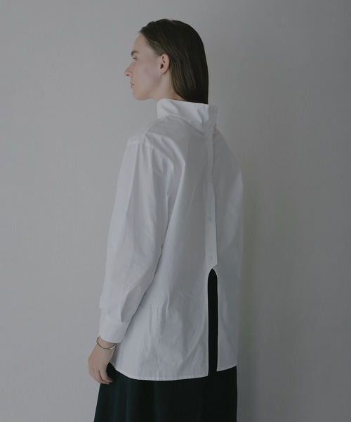 MANOF（マノフ）の「HIGH NECK 2WAY SHIRT（シャツ/ブラウス・レディース・ライトブルー/ネイビー/ホワイト・F）」の15枚目の写真