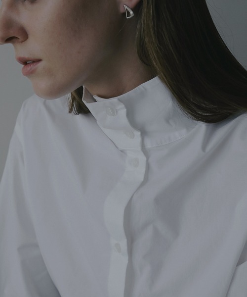 MANOF（マノフ）の「HIGH NECK 2WAY SHIRT（シャツ/ブラウス・レディース・ライトブルー/ネイビー/ホワイト・F）」の6枚目の写真