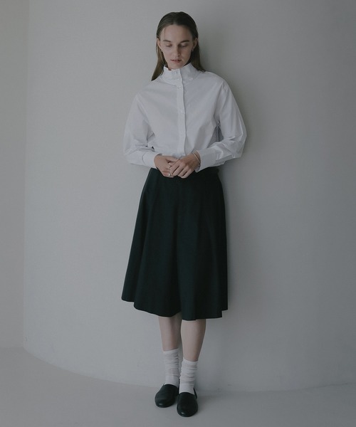 MANOF（マノフ）の「HIGH NECK 2WAY SHIRT（シャツ/ブラウス・レディース・ライトブルー/ネイビー/ホワイト・F）」の8枚目の写真