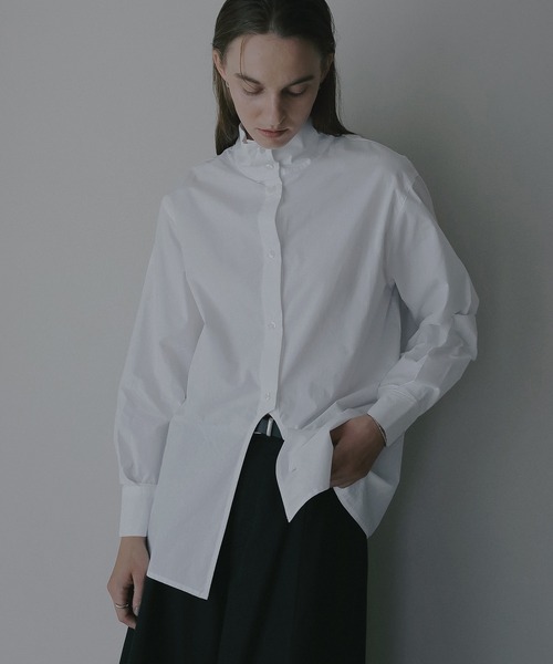 MANOF（マノフ）の「HIGH NECK 2WAY SHIRT（シャツ/ブラウス・レディース・ライトブルー/ネイビー/ホワイト・F）」の10枚目の写真