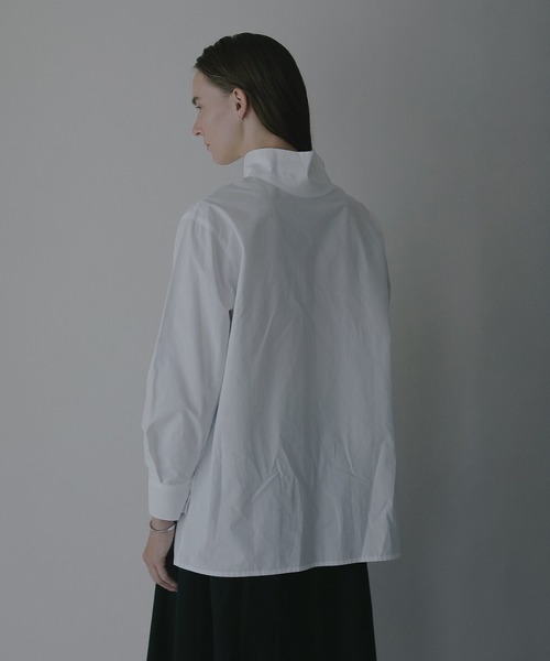 MANOF（マノフ）の「HIGH NECK 2WAY SHIRT（シャツ/ブラウス・レディース・ライトブルー/ネイビー/ホワイト・F）」の12枚目の写真